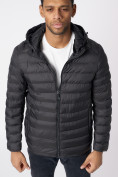Купить Куртки мужские стеганная с капюшоном черного цвета 21225Ch, фото 11