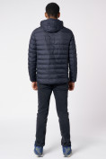 Купить Куртки мужские стеганная с капюшоном темно-синего цвета 21225TS, фото 3