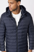 Купить Куртки мужские стеганная с капюшоном темно-синего цвета 21225TS, фото 7