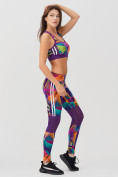 Купить Спортивный костюм для фитнеса женский фиолетового цвета 212903F, фото 4