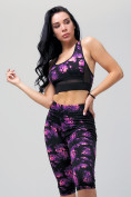 Купить Спортивный костюм для фитнеса женский темно-фиолетового цвета 212904TF