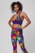 Купить Спортивный костюм для фитнеса женский фиолетового цвета 212904F, фото 4