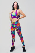 Купить Спортивный костюм для фитнеса женский фиолетового цвета 212906F, фото 2