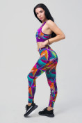 Купить Спортивный костюм для фитнеса женский фиолетового цвета 212906F, фото 5