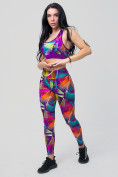 Купить Спортивный костюм для фитнеса женский фиолетового цвета 212906F
