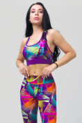 Купить Спортивный костюм для фитнеса женский фиолетового цвета 212906F, фото 7