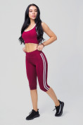 Купить Спортивный костюм для фитнеса женский бордового цвета 212908Bo, фото 3