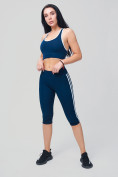 Купить Спортивный костюм для фитнеса женский темно-синего цвета 212908TS, фото 2