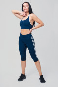 Купить Спортивный костюм для фитнеса женский темно-синего цвета 212908TS