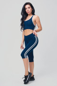 Купить Спортивный костюм для фитнеса женский темно-синего цвета 212908TS, фото 3