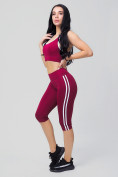 Купить Спортивный костюм для фитнеса женский бордового цвета 212908Bo, фото 4