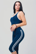 Купить Спортивный костюм для фитнеса женский темно-синего цвета 212908TS, фото 8