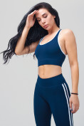 Купить Спортивный костюм для фитнеса женский темно-синего цвета 212908TS, фото 10