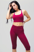 Купить Спортивный костюм для фитнеса женский бордового цвета 212908Bo, фото 6