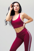 Купить Спортивный костюм для фитнеса женский бордового цвета 212908Bo, фото 7