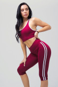 Купить Спортивный костюм для фитнеса женский бордового цвета 212908Bo, фото 8