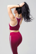 Купить Спортивный костюм для фитнеса женский бордового цвета 212908Bo, фото 9
