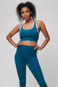 Купить Спортивный костюм для фитнеса женский бирюзового цвета 212908Br, фото 6