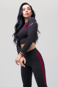 Купить Спортивный костюм для фитнеса женский черного цвета 212912Ch, фото 10