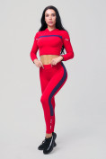 Купить Спортивный костюм для фитнеса женский красного цвета 212912Kr