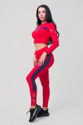 Купить Спортивный костюм для фитнеса женский красного цвета 212912Kr, фото 3