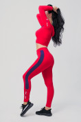 Купить Спортивный костюм для фитнеса женский красного цвета 212912Kr, фото 5