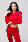 Купить Спортивный костюм для фитнеса женский красного цвета 212912Kr, фото 4