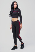 Купить Спортивный костюм для фитнеса женский черного цвета 212912Ch, фото 2