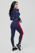 Купить Спортивный костюм для фитнеса женский темно-синего цвета 212912TS, фото 2