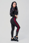 Купить Спортивный костюм для фитнеса женский черного цвета 212912Ch, фото 6