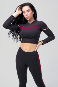 Купить Спортивный костюм для фитнеса женский черного цвета 212912Ch, фото 8