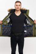 Купить Куртка зимняя MTFORCE мужская удлиненная с мехом цвета хаки 2155-1Kh, фото 11