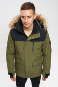 Купить Куртка зимняя MTFORCE мужская удлиненная с мехом цвета хаки 2155-1Kh, фото 12