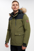 Купить Куртка зимняя MTFORCE мужская удлиненная с мехом цвета хаки 2155-1Kh, фото 13