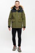 Купить Куртка зимняя MTFORCE мужская удлиненная с мехом цвета хаки 2155-1Kh, фото 3