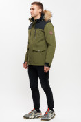 Купить Куртка зимняя MTFORCE мужская удлиненная с мехом цвета хаки 2155-1Kh, фото 4