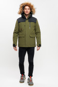 Купить Куртка зимняя MTFORCE мужская удлиненная с мехом цвета хаки 2155-1Kh, фото 7
