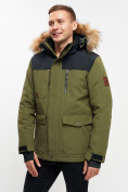 Купить Куртка зимняя MTFORCE мужская удлиненная с мехом цвета хаки 2155-1Kh
