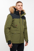 Купить Куртка зимняя MTFORCE мужская удлиненная с мехом цвета хаки 2155-1Kh, фото 9