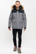 Купить Куртка зимняя MTFORCE мужская удлиненная с мехом серого цвета 2155-1Sr, фото 2