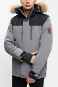 Купить Куртка зимняя MTFORCE мужская удлиненная с мехом серого цвета 2155-1Sr, фото 6