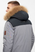 Купить Куртка зимняя MTFORCE мужская удлиненная с мехом серого цвета 2155-1Sr, фото 8