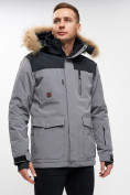Купить Куртка зимняя MTFORCE мужская удлиненная с мехом серого цвета 2155-1Sr, фото 9