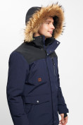 Купить Куртка зимняя MTFORCE мужская удлиненная с мехом темно-синего цвета 2155-1TS, фото 10