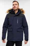 Купить Куртка зимняя MTFORCE мужская удлиненная с мехом темно-синего цвета 2155-1TS, фото 11