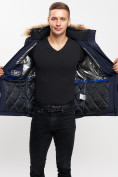 Купить Куртка зимняя MTFORCE мужская удлиненная с мехом темно-синего цвета 2155-1TS, фото 13