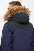 Купить Куртка зимняя MTFORCE мужская удлиненная с мехом темно-синего цвета 2155-1TS, фото 7