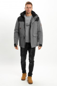 Купить Молодежная зимняя куртка мужская серого цвета 2155Sr, фото 5