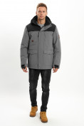 Купить Молодежная зимняя куртка мужская серого цвета 2155Sr