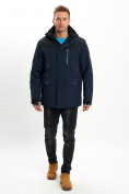 Купить Молодежная зимняя куртка мужская темно-синего цвета 2155TS